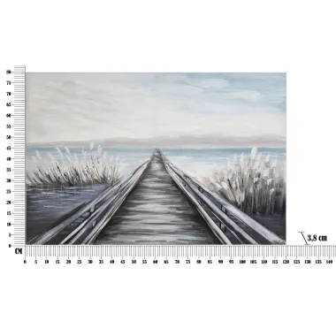 Malowany Obraz na Płótnie Pomost 120x3,8x80 cm